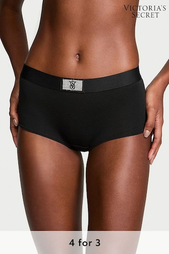 Victoria's Secret Black Short Logo Shine Patch Knickers (E68918) | £9