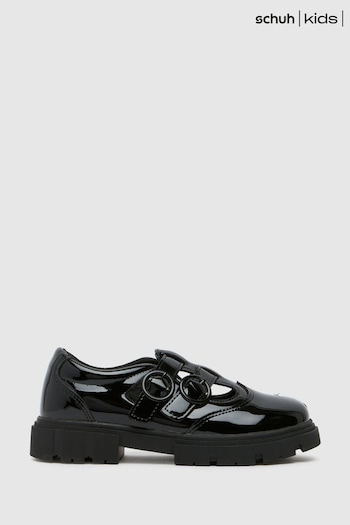 Schuh Junior BTS Lovey T-Bar Black Shoes (E69233) | £35