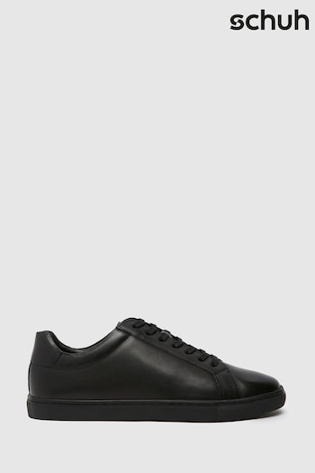 Schuh Wayne Leather Black Trainers (E69238) | £55