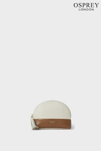 OSPREY LONDON The Savanna Leather Make Up White Bag (E69283) | £49