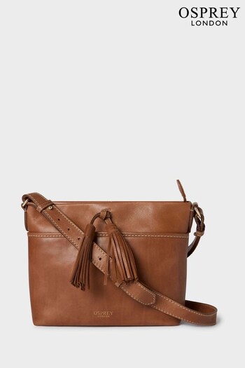 OSPREY LONDON The Vintage Savanna Leather Crossbody Brown Bag (E69297) | £95