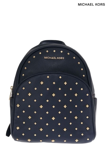 Michael Kors Navy Blue Abbey Leather Backpack Bag (E69507) | £485