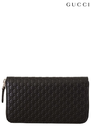 Gucci Black Wallet Microguccissima Leather Zipper Wallet (E69535) | £1,080