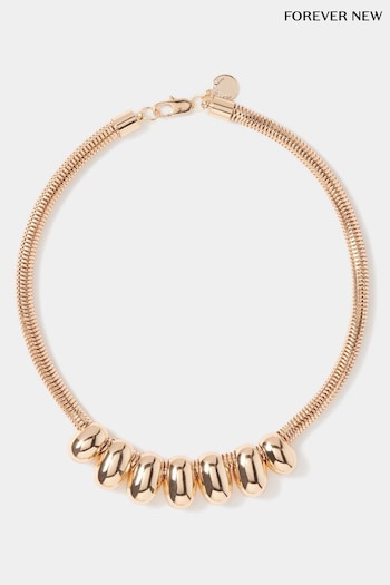 Forever New Gold Tone Signature Macie Metal Bead Necklace (E69687) | £30