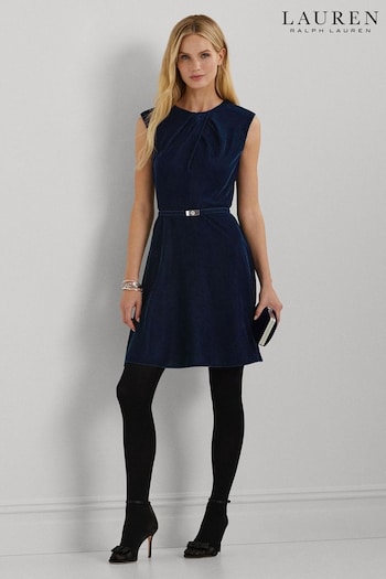 All Girls School Uniform Blue Velvet Dress (E69741) | £319