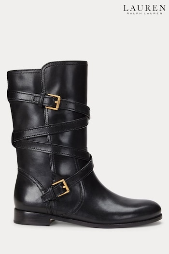 Lauren Ralph Lauren Burnished Calf Briannah Black Boots (E69764) | £249