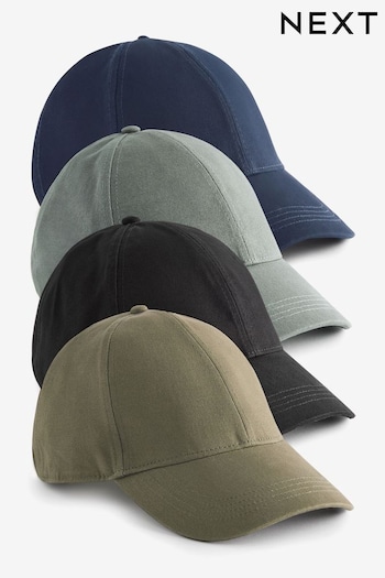Black/Navy/Blue/Grey/Khaki Green Caps 4 Pack (E70035) | £36