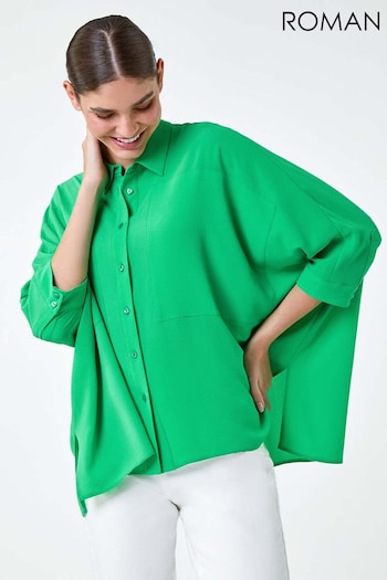 Roman Green Relaxed Smart Stretch Shirt (E70076) | £35