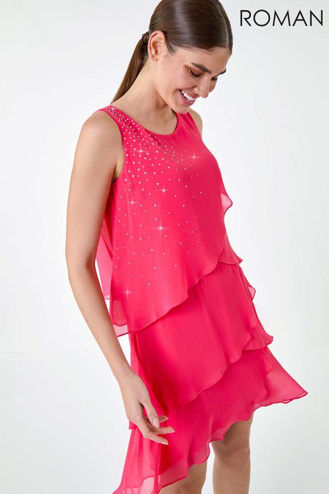 Buy Women s Roman Shift Short Sleeve Sparkle Dresses Online ParallaxShops
