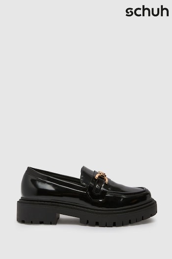 Schuh Wide Fit Lumina Snaffle Black Loafers (E70785) | £38