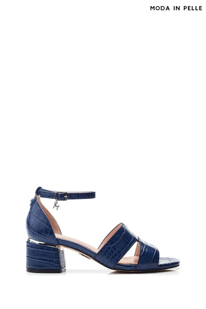 Moda in pelle block heel sandals sales