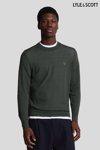 Lyle & Scott Grey Tonal Eagle Merino Crew Neck Jumper (E70965) | £90