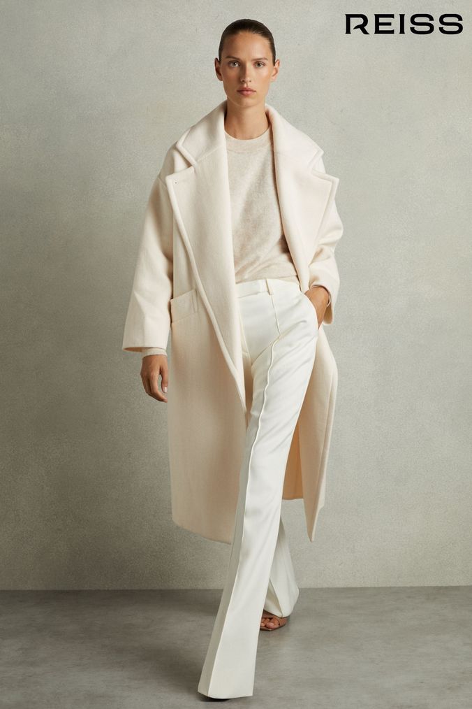 Ladies long cream coats top