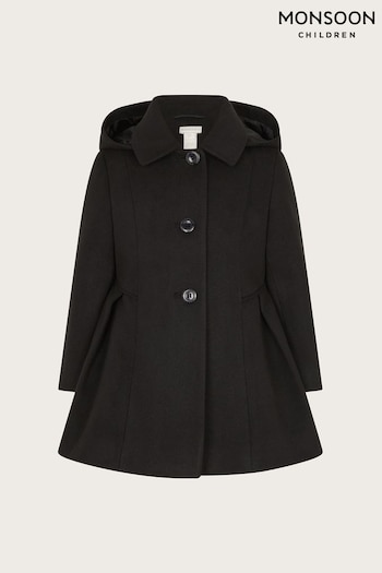 Monsoon Black Pleated Skirt Coat (E71378) | £50 - £60