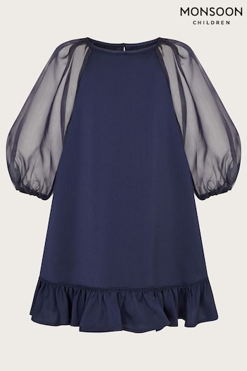 Monsoon Blue Louisietta Satin Dress (E71390) | £48 - £58