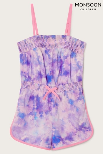 Monsoon Purple Tie Dye Playsuit (E71445) | £18 - £22