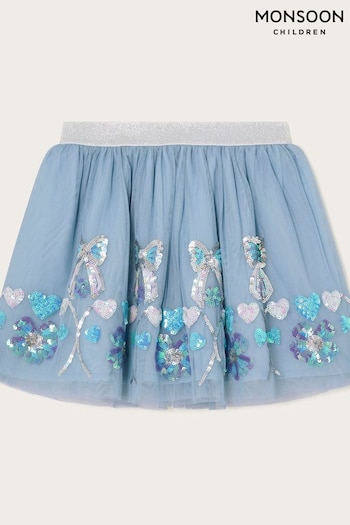 Monsoon Blue Sequin Bow Skirt (E71446) | £28 - £33