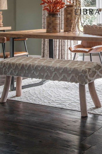 Libra Natural Canna Knitted Wool and Polyester Bench (E71519) | £350