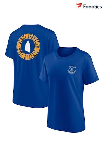 Fanatics Womens Blue Everton Revolve Front And Back Graphic 100% Cotton T-Shirt (E72154) | £25