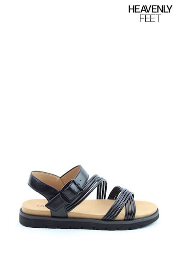 Heavenly Feet Black Freya Sandals (E72338) | £40