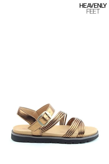 Heavenly Feet Natural Bronze Freya Sandals (E72356) | £40