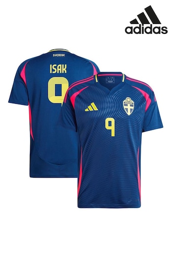 adidas Blue Sweden Away Shirt 2024 with Isak 9 printing (E72572) | £98