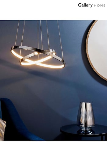 Gallery Home Black/White Valley 2 Pendant Ceiling Light (E72627) | £195