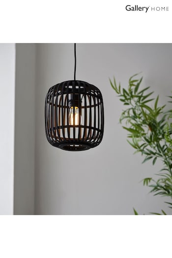 Gallery Home Black Bamboo Imperial 1 Light Pendant Ceiling Light (E72745) | £42