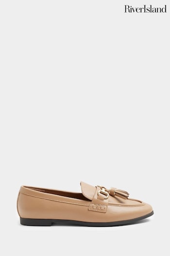 River Island Brown Tassel Snaffle Slim Loafers (E73004) | £32