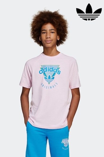 adidas originals Pink Graphic 100% Cotton T-Shirt (E73169) | £20