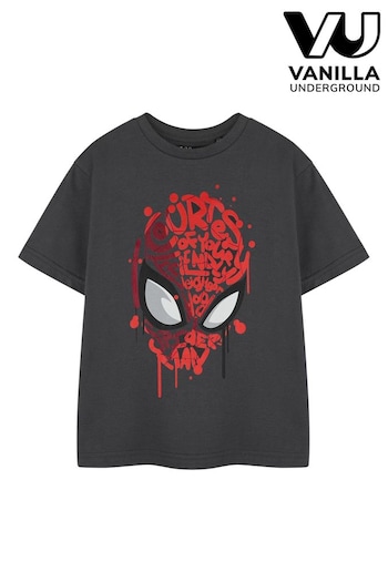 Vanilla Underground Grey Boys Marvel Spiderman Licensed T-Shirt (E73369) | £14