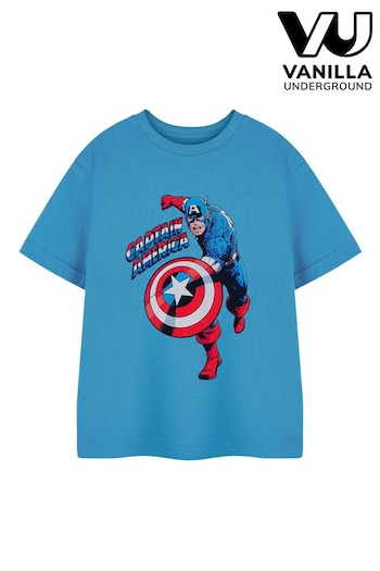 Vanilla Underground Blue Boys Marvel Licensed T-Shirt (E73371) | £14
