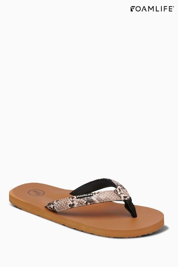 Foamlife Brown Womens Selene Flip Flops (E73707) | £30