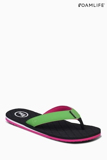 Foamlife Black Mens Traad Flip Flops (E73712) | £33