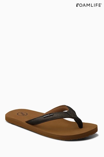 Foamlife Brown Seales Earth  Womens Flip Flops (E73721) | £35