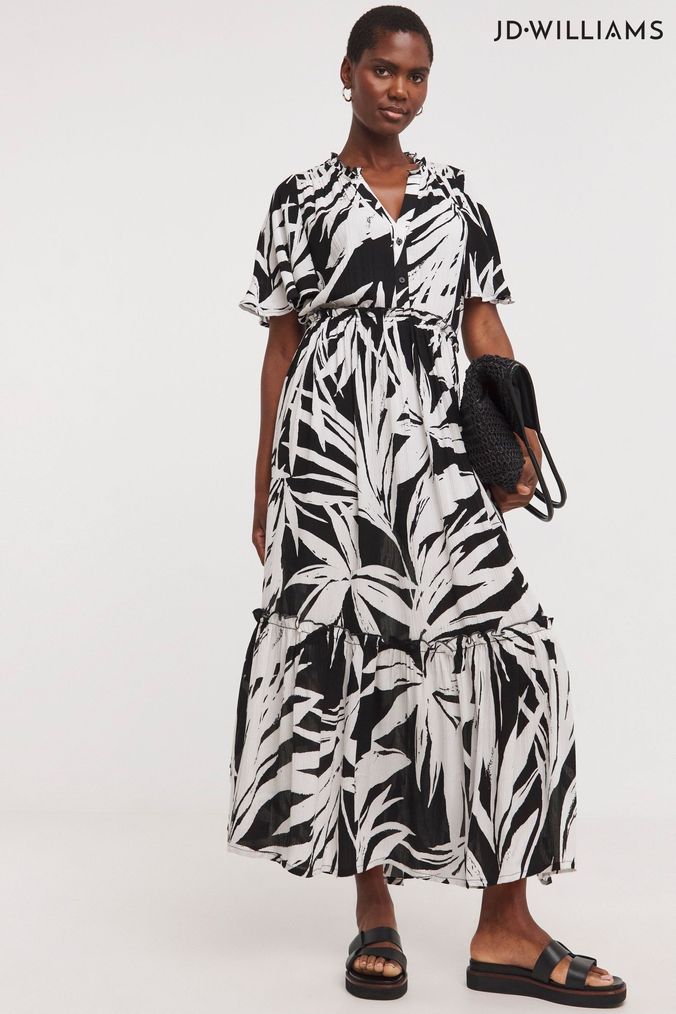 Buy Women s JD Williams Tiered Smock Print Dresses Online Next UK