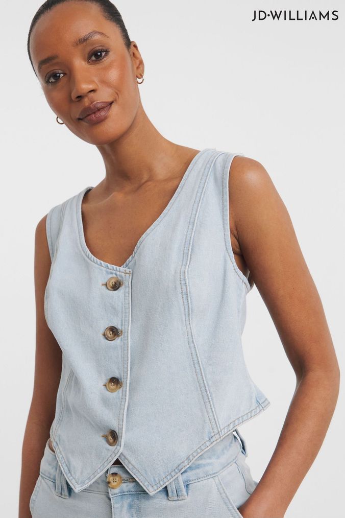 A denim waistcoat on sale