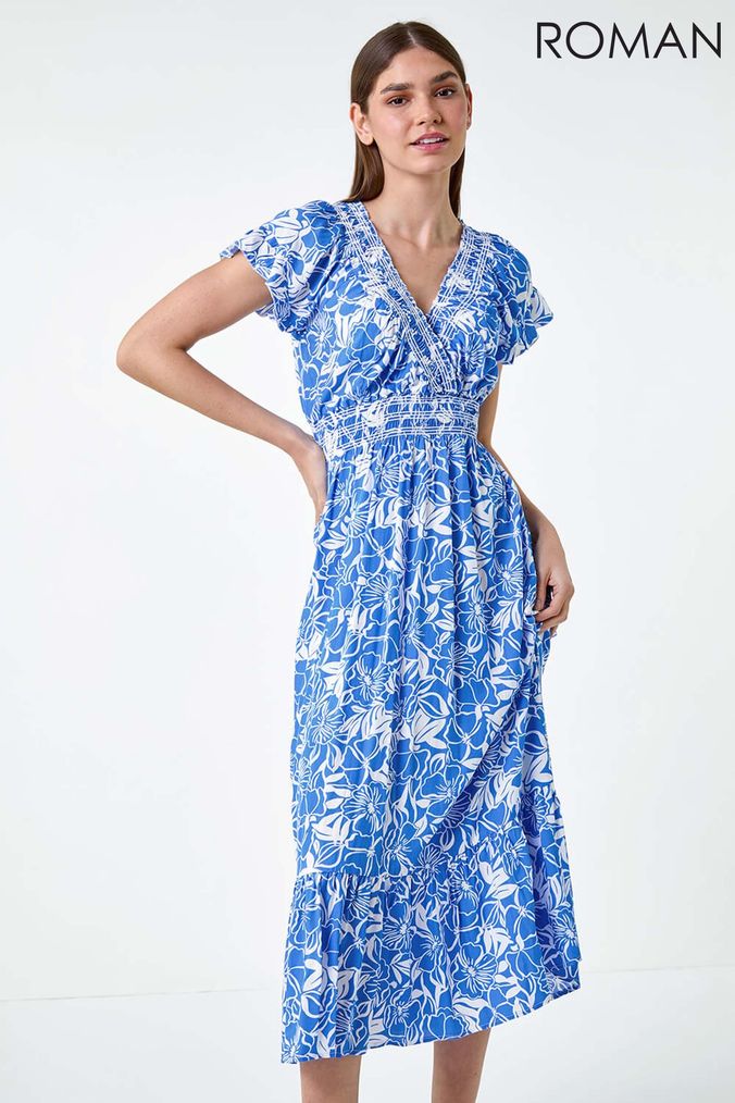 Roman dresses blue cheap