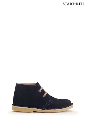 Start Rite Navy Blue Colorado Suede Lace-Up Desert Boots (E74267) | £70