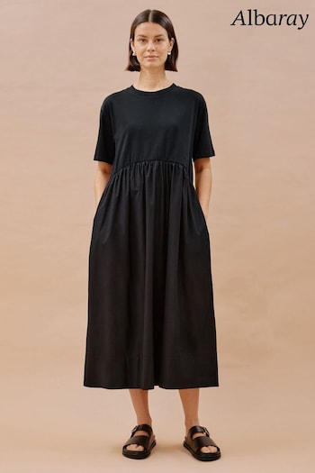 Albaray Gathered Waist Black Dress (E74287) | £79