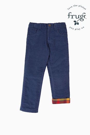 Frugi Boys Blue Slim Corduroy Trousers (E74398) | £40 - £42