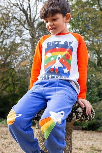 Frugi Blue Space Applique Joggers (E74402) | £32 - £34