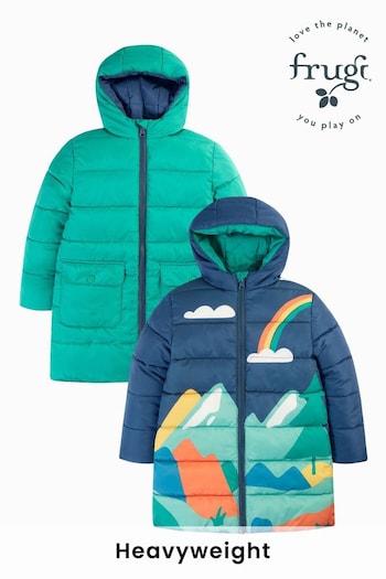 Frugi Blue Reversible Toasty Terrain Jacket (E74420) | £70 - £75