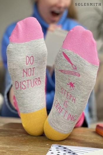 Solesmith Grey Personalised Do Not Disturb Craft Socks (E74501) | £15