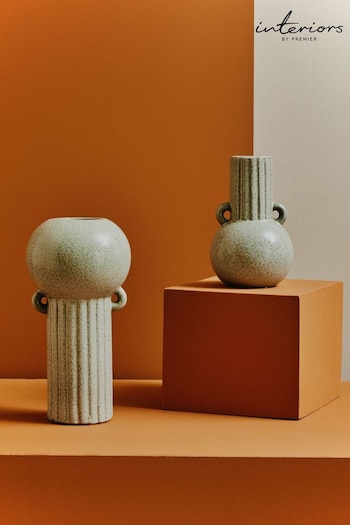 Interiors by Premier Green Calcita Large Stoneware Vase (E74597) | £35