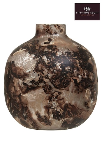 Fifty Five South Brown Garan Glass Vase (E74626) | £58