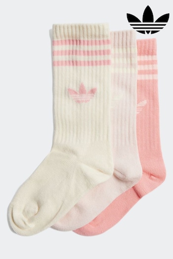 adidas Originals Pink 3-Stripes Socks 3 Pack (E74761) | £7