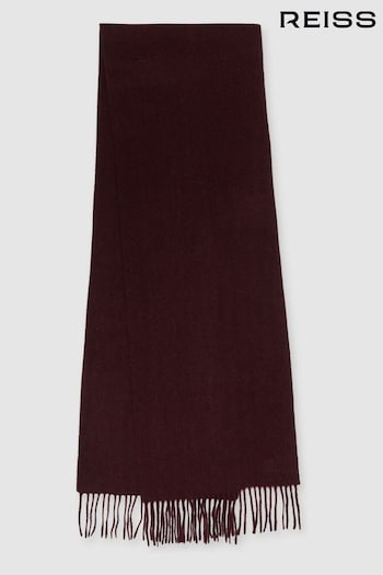 Reiss Dark Bordeaux Picton Wool and Cashmere Scarf (E74986) | £58