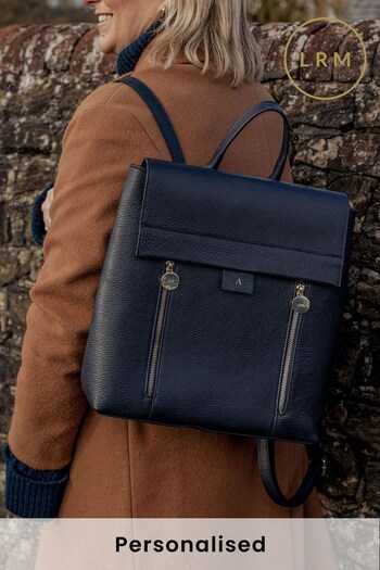 LRM Goods Blue Personalised Beatrice Backpack Bag (E75052) | £156