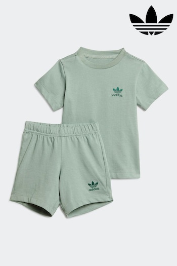 adidas originals Green Short 100% Cotton T-Shirt Set (E75091) | £23